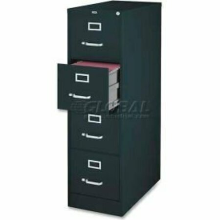 SP RICHARDS Lorell® 4-Drawer Heavy Duty Vertical File Cabinet, 18"W x 26-1/2"D x 52"H, Black LLR60198